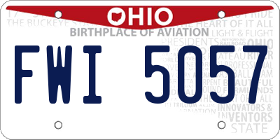 OH license plate FWI5057
