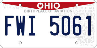 OH license plate FWI5061