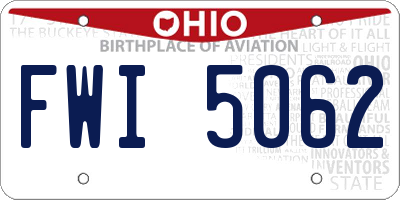 OH license plate FWI5062