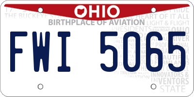 OH license plate FWI5065