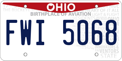 OH license plate FWI5068