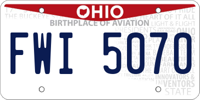 OH license plate FWI5070