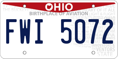 OH license plate FWI5072