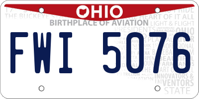OH license plate FWI5076