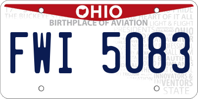 OH license plate FWI5083