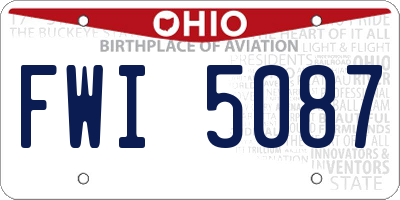 OH license plate FWI5087