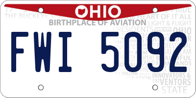 OH license plate FWI5092