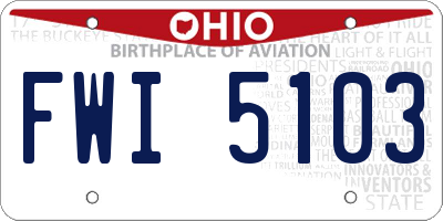 OH license plate FWI5103