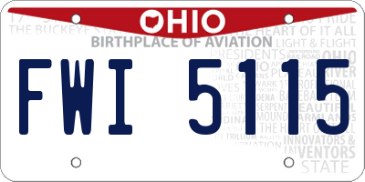OH license plate FWI5115