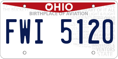 OH license plate FWI5120