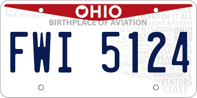 OH license plate FWI5124