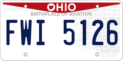 OH license plate FWI5126