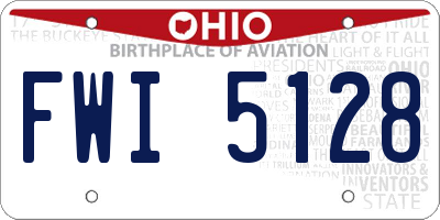 OH license plate FWI5128