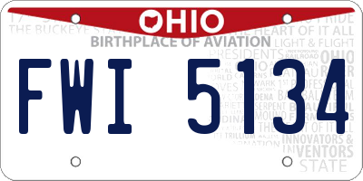 OH license plate FWI5134
