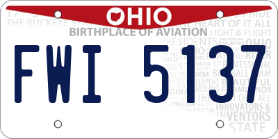 OH license plate FWI5137