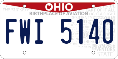 OH license plate FWI5140