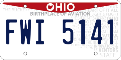 OH license plate FWI5141
