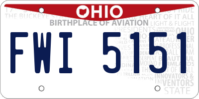 OH license plate FWI5151