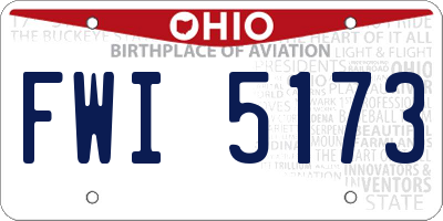 OH license plate FWI5173