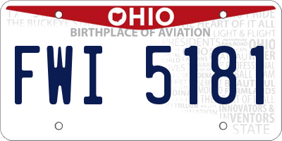 OH license plate FWI5181