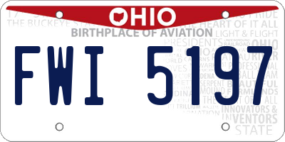 OH license plate FWI5197