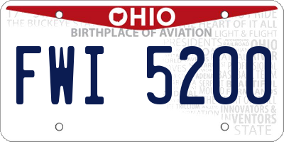 OH license plate FWI5200