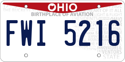 OH license plate FWI5216