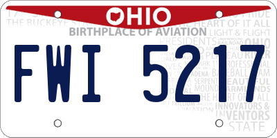 OH license plate FWI5217