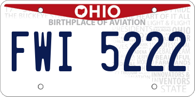 OH license plate FWI5222