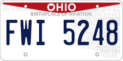 OH license plate FWI5248