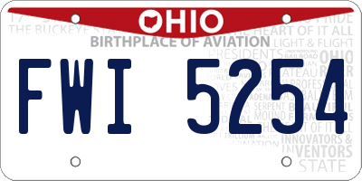 OH license plate FWI5254