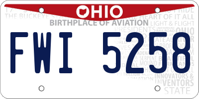 OH license plate FWI5258