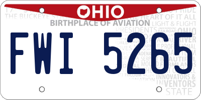 OH license plate FWI5265