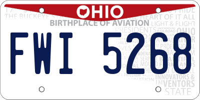 OH license plate FWI5268