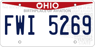 OH license plate FWI5269