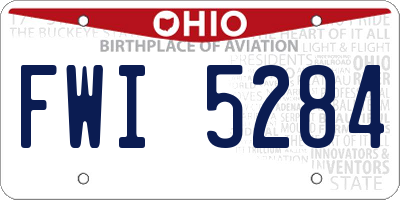 OH license plate FWI5284