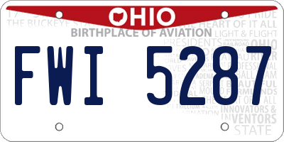 OH license plate FWI5287