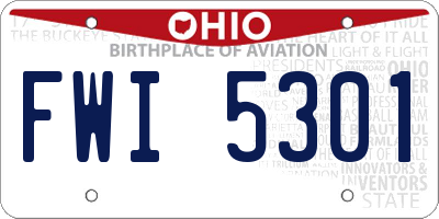 OH license plate FWI5301