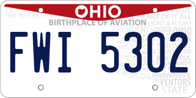 OH license plate FWI5302