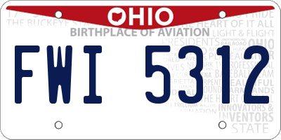OH license plate FWI5312