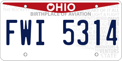 OH license plate FWI5314
