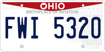 OH license plate FWI5320