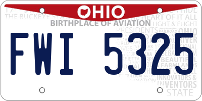 OH license plate FWI5325