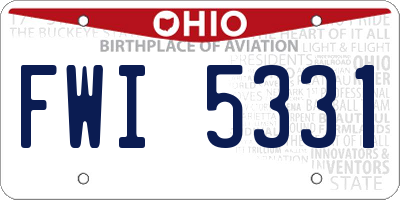 OH license plate FWI5331