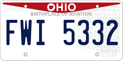 OH license plate FWI5332