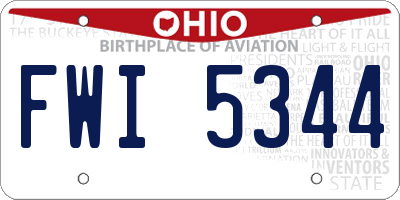 OH license plate FWI5344