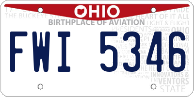 OH license plate FWI5346