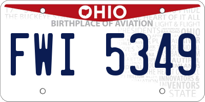 OH license plate FWI5349