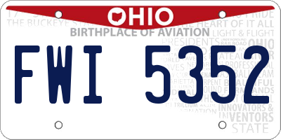 OH license plate FWI5352