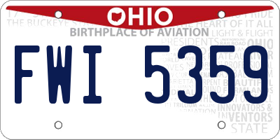 OH license plate FWI5359